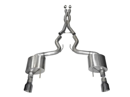 Corsa 2015-17 Ford Mustang GT Coupe 5.0L 3in Sport Cat-Back Exhaust Dual Rear Exit w/ Gun Metal Tips - Graveyard Performance