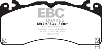 EBC 15+ Ford Mustang 5.0 Performance Pkg Yellowstuff Front Brake Pads - Graveyard Performance