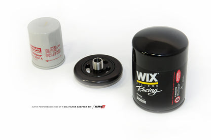 AMS Performance 2009+ Nissan GT-R R35 Alpha CNC Billet Oil Filter Adapter w/Street Filter - Graveyard Performance