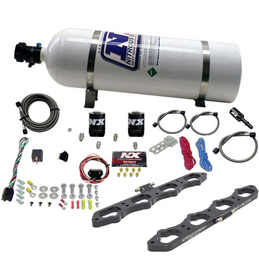 Nitrous Express Ford Coyote 5.0L V8 Nitrous Wet Port Plate Kit w/15lb Bottle - Graveyard Performance