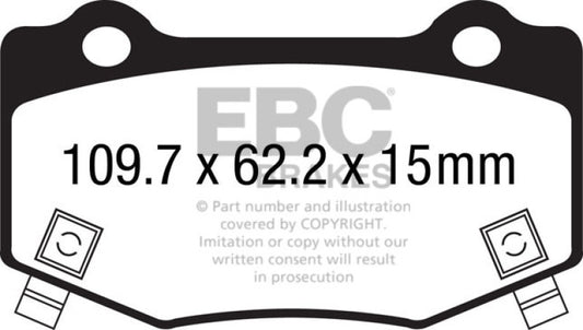 EBC 16+ Cadillac ATS-V 3.6 Twin Turbo Redstuff Rear Brake Pads - Graveyard Performance