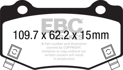 EBC 16+ Cadillac ATS-V 3.6 Twin Turbo Yellowstuff Rear Brake Pads - Graveyard Performance