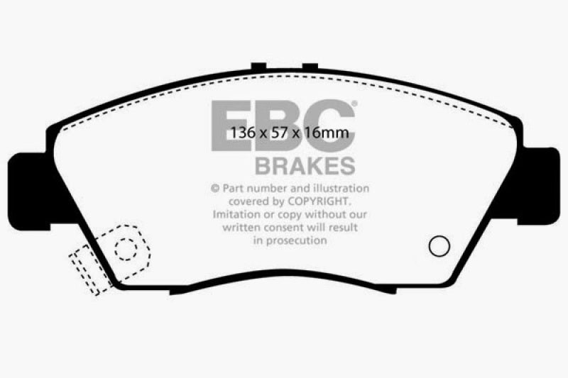 EBC 12 Acura ILX 1.5 Hybrid Yellowstuff Front Brake Pads - Graveyard Performance
