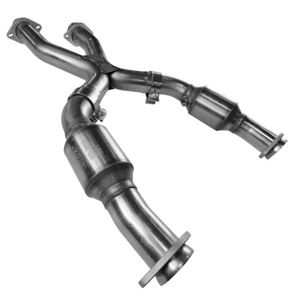 Kooks 99-04 Ford Mustang GT / Cobra 2 1/2in In x 2 1/2in OEM Out Cat SS X Pipe Kooks HDR Req - Graveyard Performance