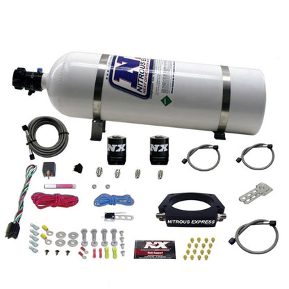 Nitrous Express GM LS 90mm Nitrous Plate Kit (50-400HP) w/15lb Bottle - Graveyard Performance