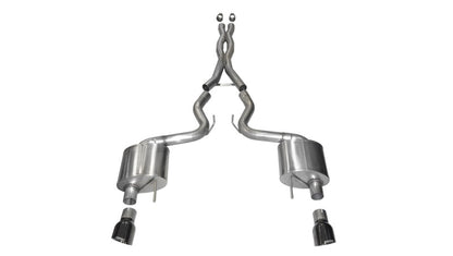 Corsa 2015-2017 Ford Mustang GT Fastback 5.0 3in Xtreme Cat Back Exhaust w/ Dual Black 4.5in Tips - Graveyard Performance