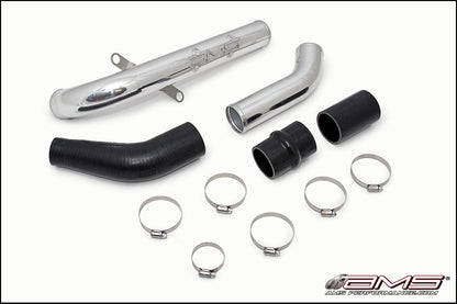 AMS Performance 08-15 Mitsubishi EVO X Upper I/C Pipe - Black Powder Coat - Graveyard Performance
