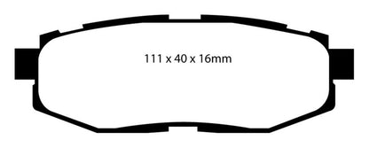 EBC 12+ Scion FR-S 2 Yellowstuff Rear Brake Pads - Graveyard Performance