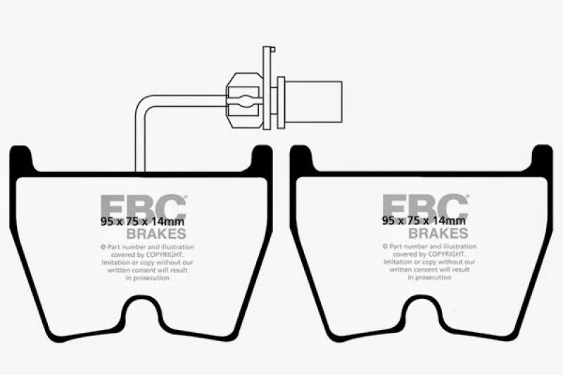 EBC 06-09 Audi RS4 4.2 (Cast Iron Rotors) Yellowstuff Front Brake Pads - Graveyard Performance