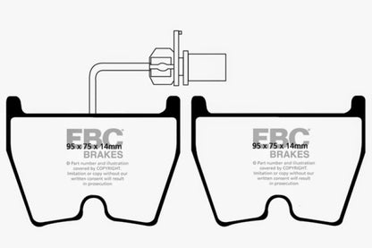 EBC 06-09 Audi RS4 4.2 (Cast Iron Rotors) Yellowstuff Front Brake Pads - Graveyard Performance