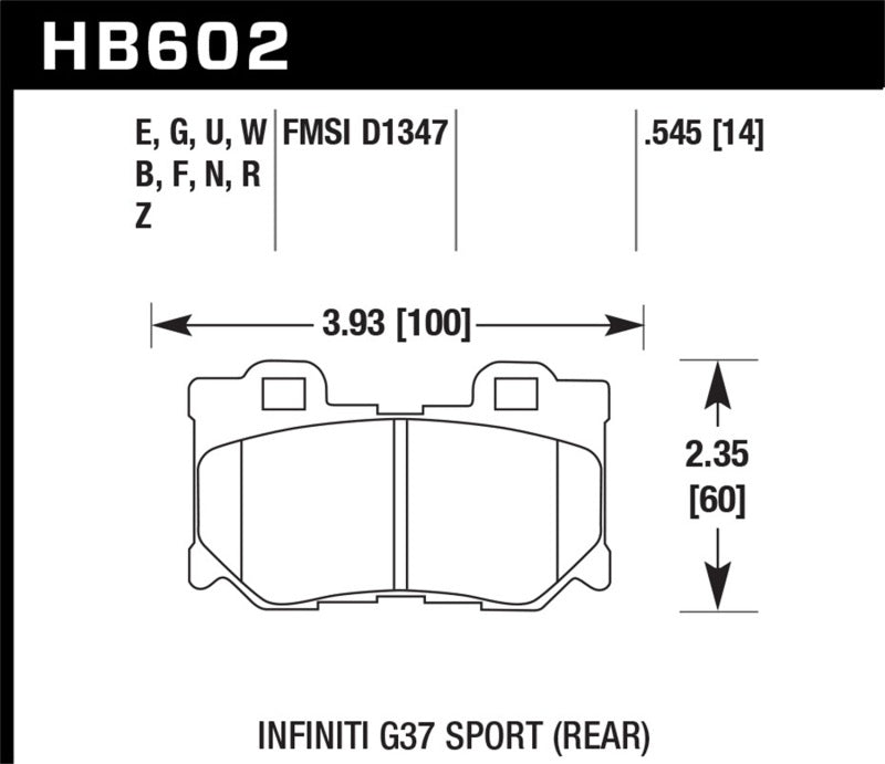 Hawk 2009-2013 Infiniti FX50 Sport HPS 5.0 Rear Brake Pads - Graveyard Performance