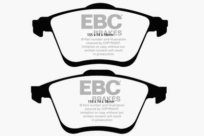 EBC 06-09 Mazda 6 2.3 Turbo (Mazdaspeed) Greenstuff Front Brake Pads - Graveyard Performance