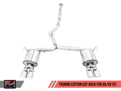 AWE Tuning Subaru STI VA / WRX GV / STI GV Sedan Touring Edition Exhaust - Chrome Silver Tip (102mm) - Graveyard Performance