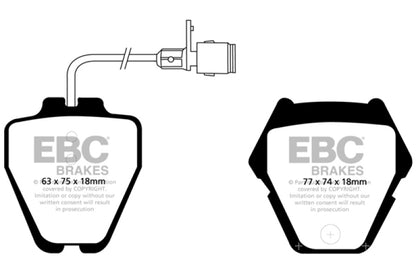 EBC 00-03 Audi A8 Quattro 4.2 (8 Pad Set) Ultimax2 Front Brake Pads - Graveyard Performance
