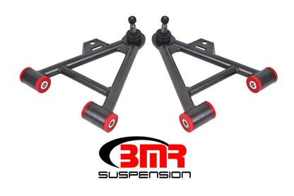 BMR 79-93 Mustang Lower Non-Adj. A-Arms (Coilover Only) w/ Tall Ball Joint (Poly) - Black Hammertone - Graveyard Performance