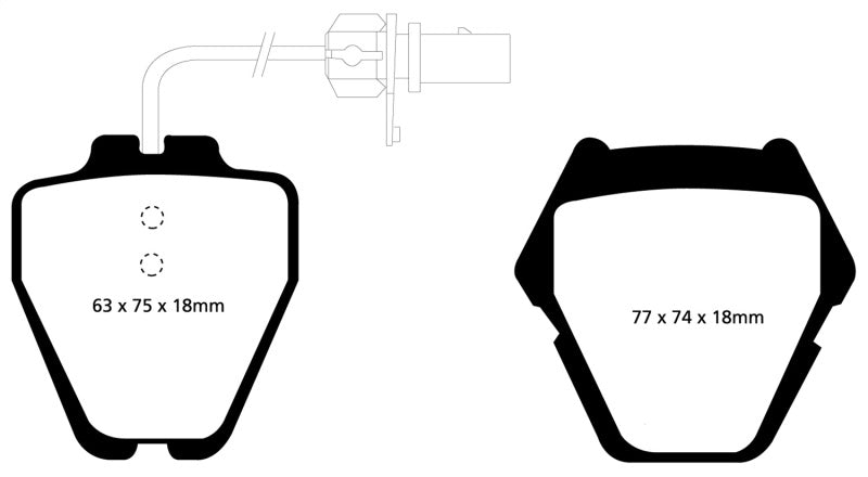 EBC 99-01 Audi A6 Quattro 2.7 Twin Turbo Sedan (8 Pad Set) Yellowstuff Front Brake Pads - Graveyard Performance