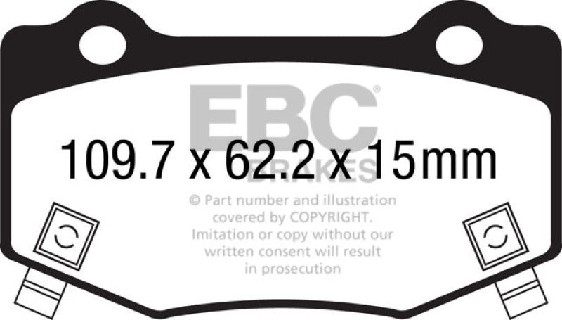 EBC 16+ Cadillac ATS-V 3.6 Twin Turbo Redstuff Rear Brake Pads - Graveyard Performance
