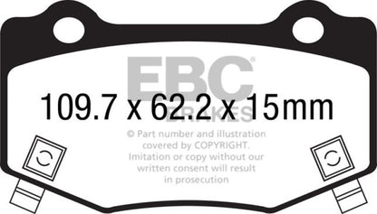 EBC 16+ Cadillac ATS-V 3.6 Twin Turbo Redstuff Rear Brake Pads - Graveyard Performance