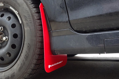 Rally Armor 13-19 Ford Fiesta ST Red UR Mud Flap w/White Logo - Graveyard Performance