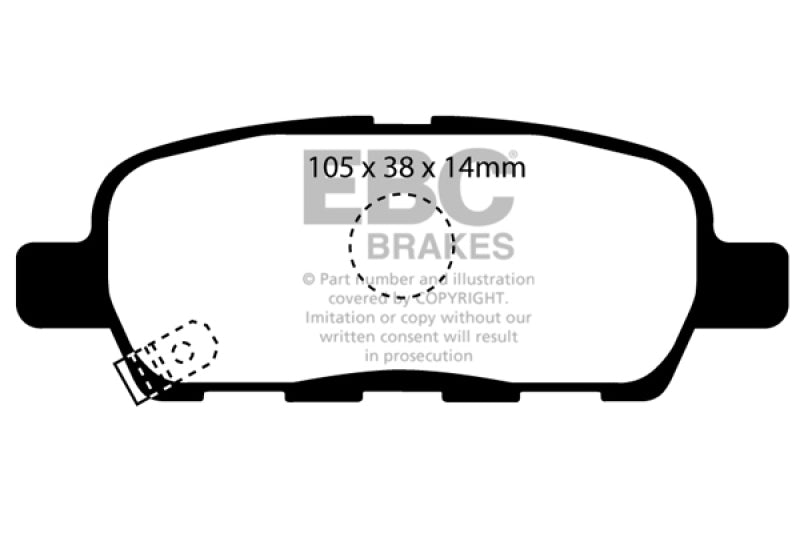 EBC 08-13 Infiniti EX35 3.5 Ultimax2 Rear Brake Pads - Graveyard Performance