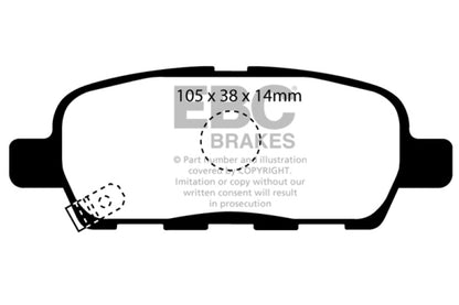 EBC 08-13 Infiniti EX35 3.5 Ultimax2 Rear Brake Pads - Graveyard Performance