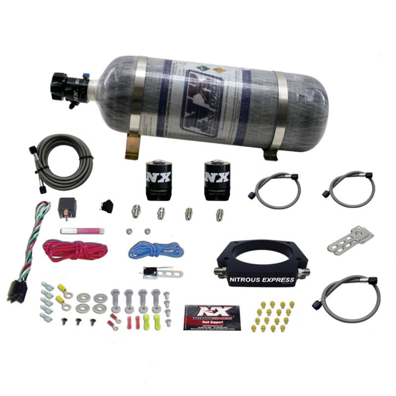 Nitrous Express GM LS 102mm Nitrous Plate Kit (50-400HP) w/12lb Composite Bottle - Graveyard Performance