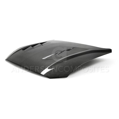 Anderson Composites 2018 Ford Mustang GT Type-SA Style Heat Extractor Double Sided Carbon Fiber Hood - Graveyard Performance