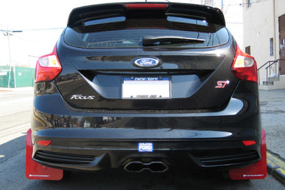 Rally Armor 12-19 Ford Focus ST / 16-19 RS Red Mud Flap w/White Logo - Graveyard Performance