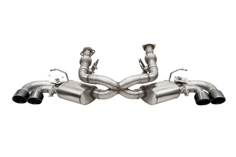 Corsa 20-25 Corvette C8 3in Valved Cat-Back 4.5in Blk Quad Tips Fits Factory Perf Exhaust DeletesAFM - Graveyard Performance