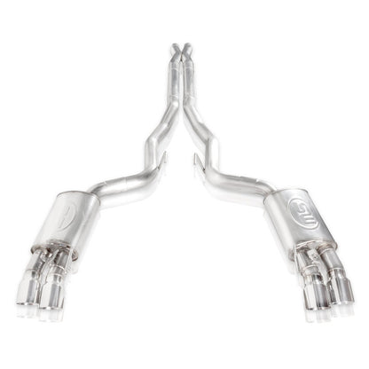 Stainless Works 2018+ Ford Mustang GT 3in Redline Series Catback X-Pipe w/Active Valves & Quad Tips - Graveyard Performance