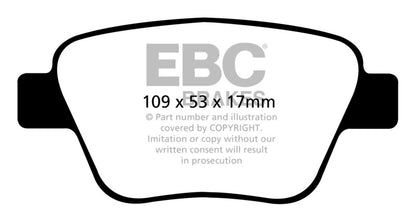 EBC 10-13 Audi A3 2.0 Turbo (Bosch rear caliper) Yellowstuff Rear Brake Pads - Graveyard Performance