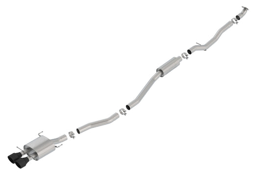 Borla 17-19 Honda Civic SI 1.5L Turbo MT S-Type 2.75in Cat-Back Exhaust Ceramic Black Tip - Graveyard Performance