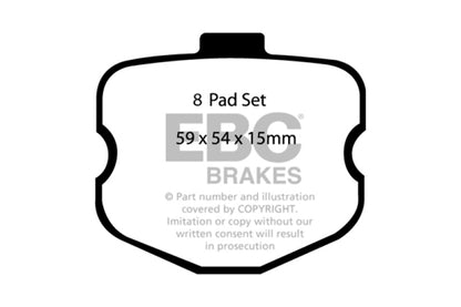 EBC 06-08 Chevrolet Corvette (C6) 7.0 (Z06) Yellowstuff Rear Brake Pads - Graveyard Performance