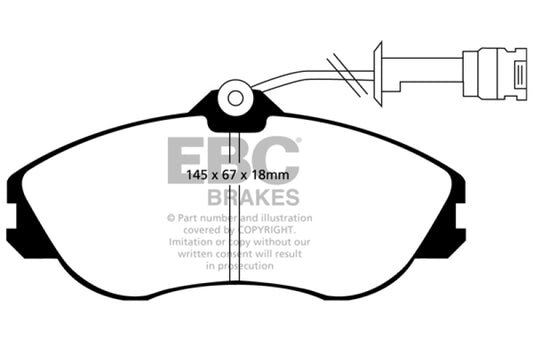 EBC 91-92 Audi 100 Quattro 2.3 (Girling) Redstuff Front Brake Pads - Graveyard Performance