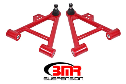 BMR 79-93 Fox Mustang Lower Non-Adj. A-Arms (Coilover Only) w/ STD. Ball Joint (Poly) - Red - Graveyard Performance