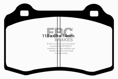 EBC 96-00 Lotus Esprit Turbo 2.0 Turbo GT3 Yellowstuff Rear Brake Pads - Graveyard Performance