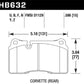 Hawk 06-10 VW Touareg Front / 09-11 Corvette Z06/ZR-1 (w/Carbon Ceramic Brake Package and Iron rotor