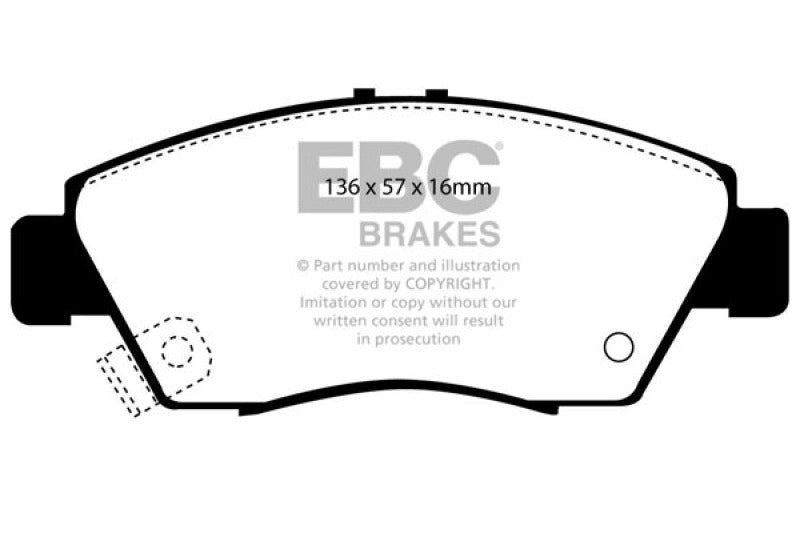EBC 12 Acura ILX 1.5 Hybrid Yellowstuff Front Brake Pads - Graveyard Performance