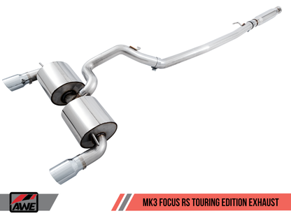 AWE Tuning Ford Focus RS Touring Edition Cat-back Exhaust - Resonated - Diamond Black Tips - Graveyard Performance