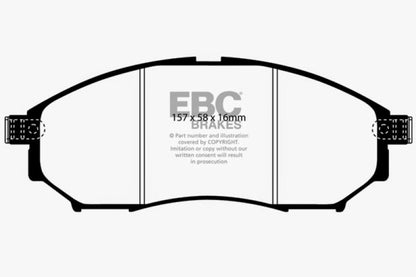 EBC 08-13 Infiniti EX35 3.5 Yellowstuff Front Brake Pads - Graveyard Performance