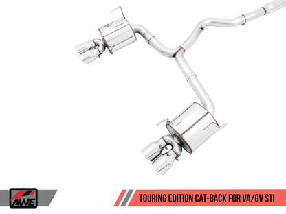 AWE Tuning Subaru STI VA / WRX GV / STI GV Sedan Touring Edition Exhaust - Chrome Silver Tip (102mm) - Graveyard Performance