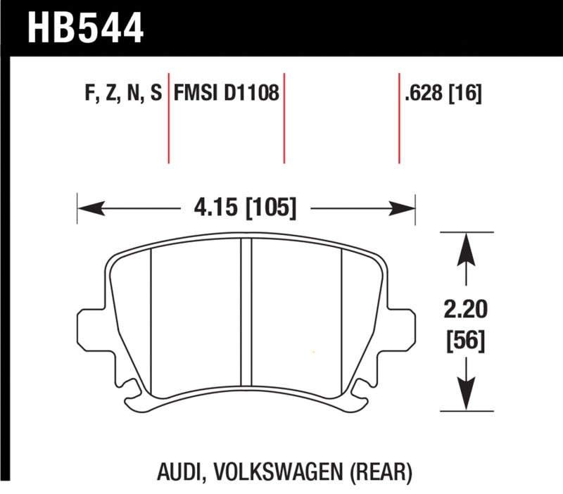 Hawk 06 Audi A6 Quattro Avant / 06-09 A6 Quattro  HP+ Rear Brake Pads - Graveyard Performance