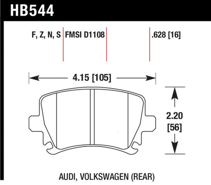 Hawk Audi A3 / A4 / A6 Quattro Performance Ceramic Rear Brake Pads - Graveyard Performance
