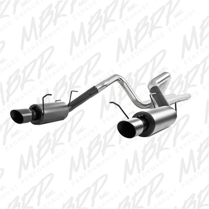 MBRP 11-14 Ford Mustang GT 5.0L 3in Cat Back Dual Split Rear Street Version 4in Tips - Black - Graveyard Performance