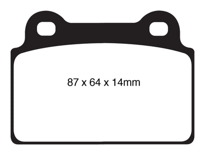 EBC 08-16 Mitsubishi Lancer Evo 10 2.0 Turbo (1 piece rotor) Yellowstuff Rear Brake Pads - Graveyard Performance