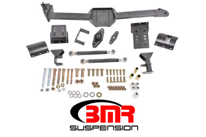 BMR 05-14 S197 Mustang Body Mount Watts Link Rod End/Poly w/ Adj. Axle Clamps - Black Hammertone - Graveyard Performance