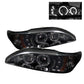 Spyder Ford Mustang 94-98 1PC Projector LED Halo Amber Reflector LED Smk PRO-YD-FM94-1PC-AM-SMC