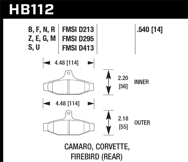 Hawk 84-96 Corvette /88.5-97 Pontiac Firebird Blue 9012 Race Rear Brake Pad - Graveyard Performance