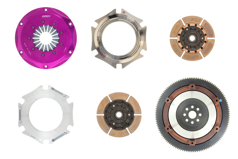 Exedy 2006-2006 Saab 9-2X Aero H4 Hyper Twin Cerametallic Clutch Sprung Center Disc Push Type Cover - Graveyard Performance