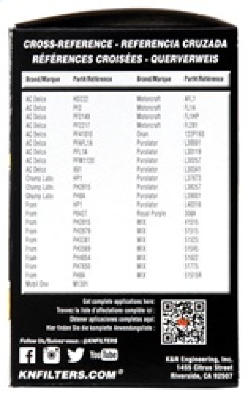 K&N Oil Filter OIL FILTER; AUTOMOTIVE - Graveyard Performance